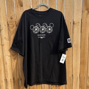 Neff Black Tee with Mickey Mouse Trio